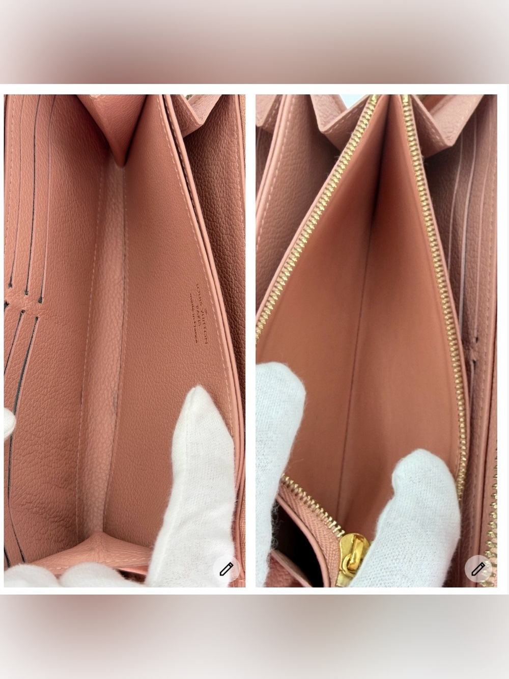 Louis Vuitton Bi Color Pink/White Monogram Zippy Wallet Full Set w/Entrupy COA - Picture 10 of 13